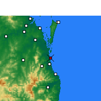 Nächste Vorhersageorte - Gold Coast Seaway - Karte