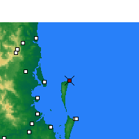 Nächste Vorhersageorte - Cape Moreton - Karte