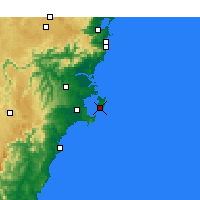Nächste Vorhersageorte - Jervis Bay - Karte
