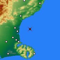 Nächste Vorhersageorte - Pegasus Bay - Karte