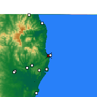 Nächste Vorhersageorte - Byron Bay - Karte